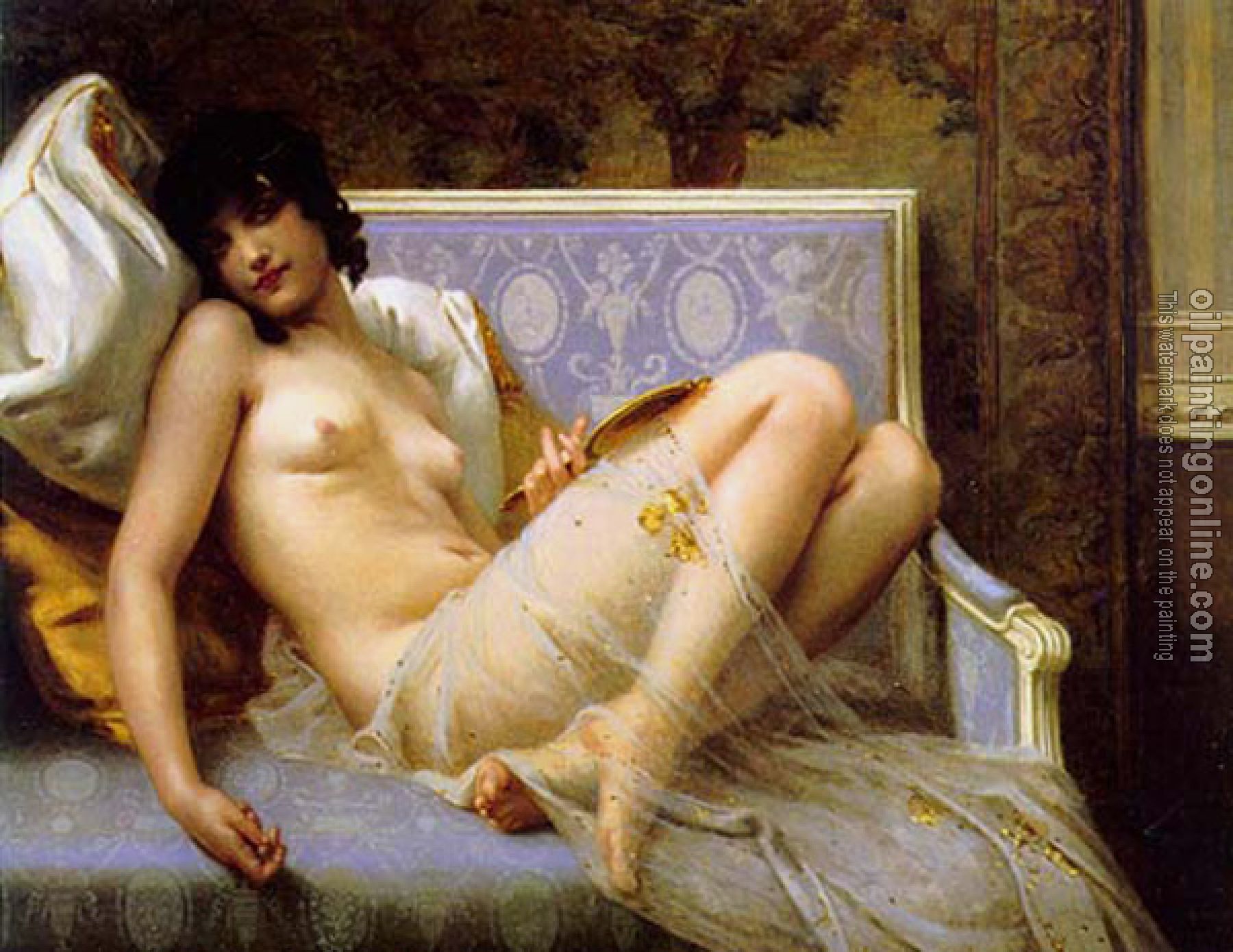 Guillaume Seignac - jeune femme denudee sur canape